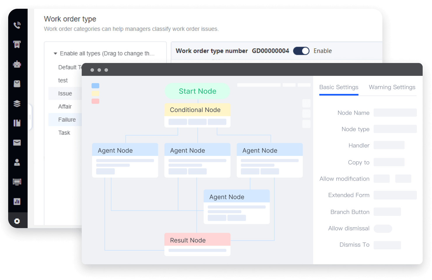 Flexible configuration, rapid construction of ticket process