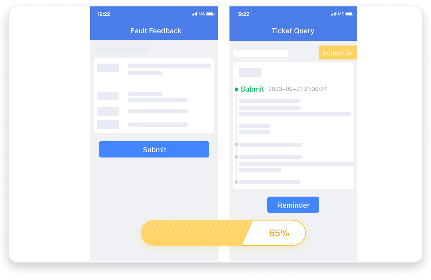 Self-Service Business Processing and Progress Tracking