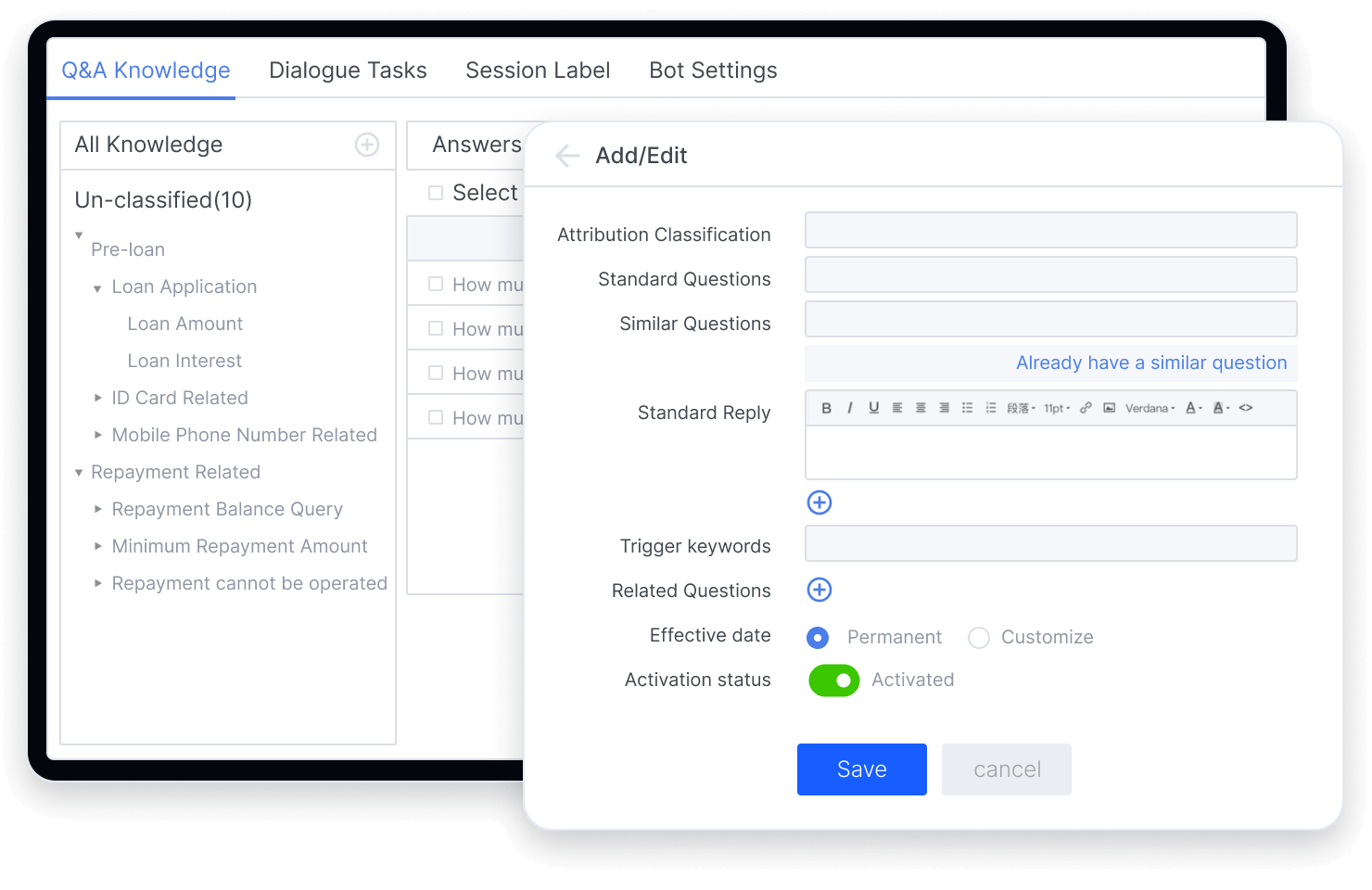 Rich industry knowledge base, professional Q&A level